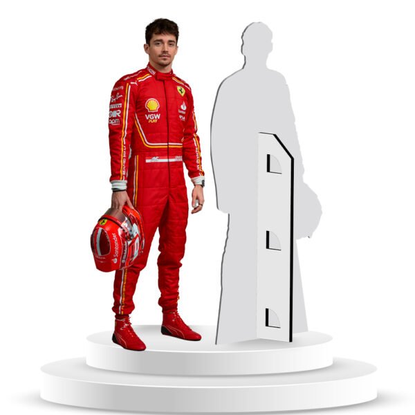 Figura de Piloto F1 Charles Leclerc en Coroplast a Tamaño Real