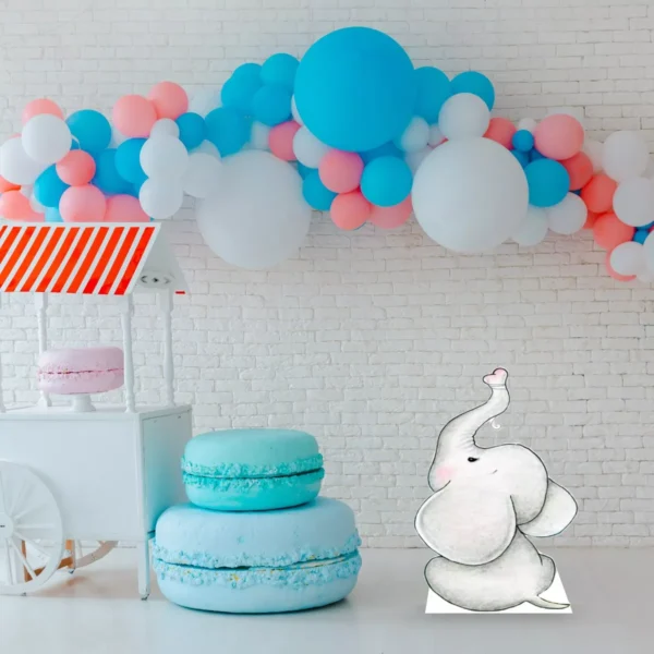 Figura Decorativa Infantil Elefante Animado En Coroplast Para Evento - Imagen 7