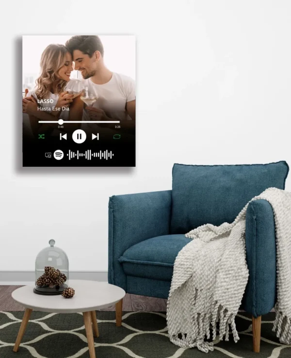 Cuadro Canvas Personalizado Foto Con Código Spotify - Imagen 2