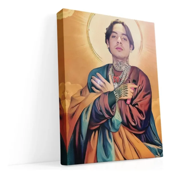 Cuadro Natanael Cano Santo En Canvas Grueso Colores Vivos