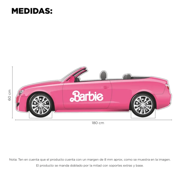 Figura Auto de Barbie en Coroplast Para Evento Infantil - Imagen 2