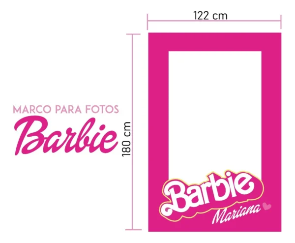 Decoración De Fiestas Marco Para Fotos Barbie Personalizado - Imagen 3