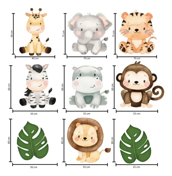 Figura De Coroplast Animales Infantiles 9pzas - Imagen 2