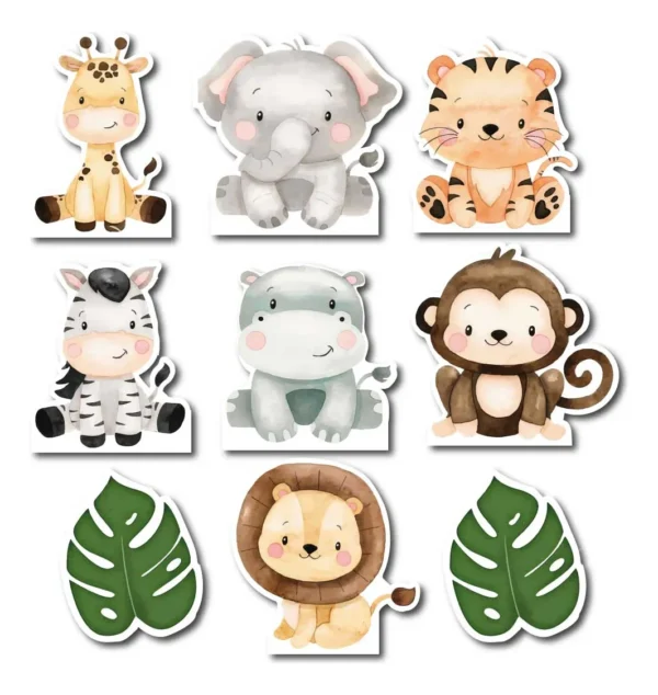 Figura De Coroplast Animales Infantiles 9pzas