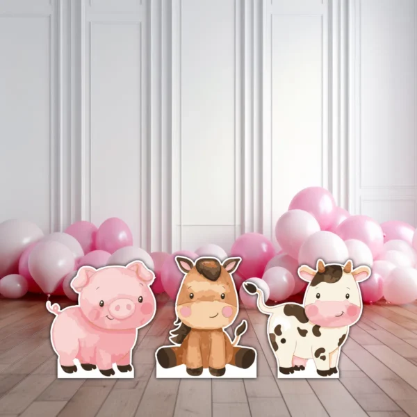 Figura De Coroplast Animales Infantiles De Granja Kit 3pzas - Imagen 4