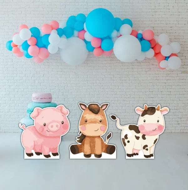 Figura De Coroplast Animales Infantiles De Granja Kit 3pzas - Imagen 3