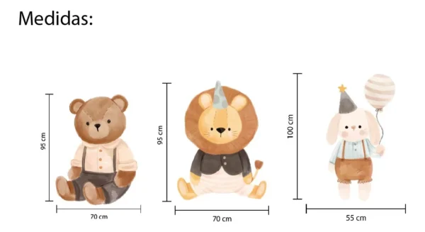 Figura De Coroplast Animalitos 3pz Para Evento Infantiles - Imagen 2
