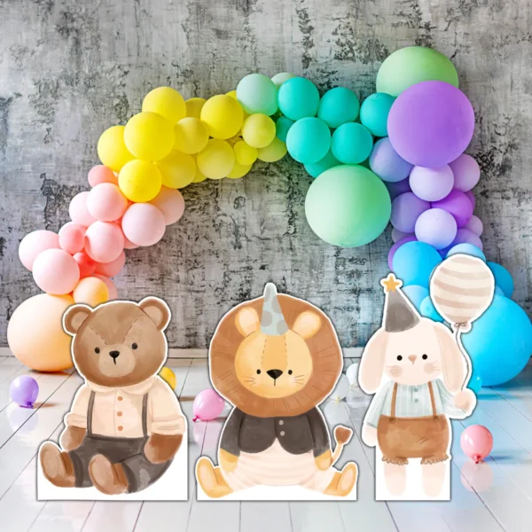 Figura De Coroplast Animalitos 3pz Para Evento Infantiles - Imagen 4