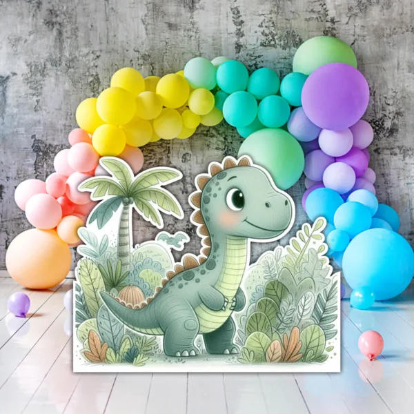 Figura de Coroplast Dinosaurio Infantil Para Evento Con Base - Imagen 3