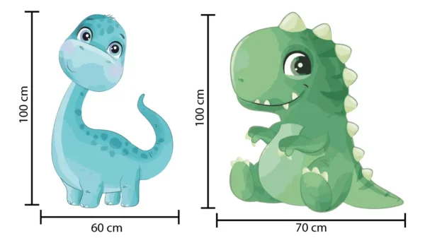 Figura De Coroplast Dinosaurios Infantiles Kit 2pz Con Base - Imagen 2