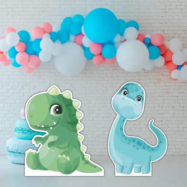Figura De Coroplast Dinosaurios Infantiles Kit 2pz Con Base - Imagen 4