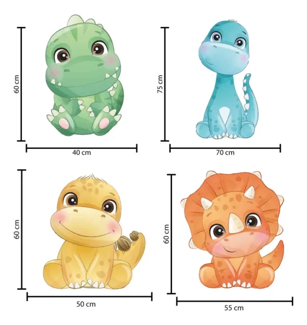 Figura De Coroplast Dinosaurios Infantiles Para Evento 4pzas - Imagen 2
