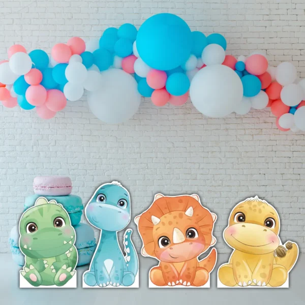 Figura De Coroplast Dinosaurios Infantiles Para Evento 4pzas - Imagen 4