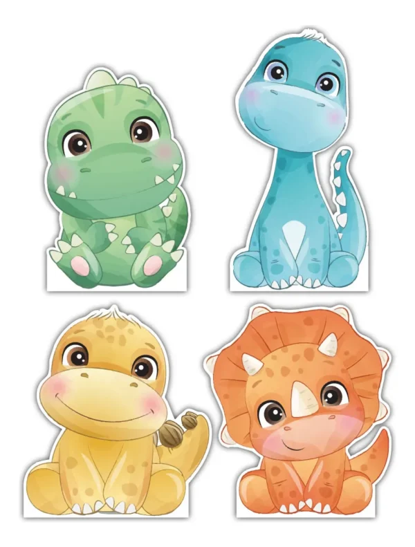 Figura De Coroplast Dinosaurios Infantiles Para Evento 4pzas