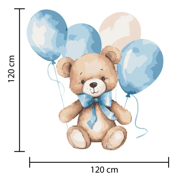 Figura De Coroplast Osito Con Globos Para Evento Infantil - Imagen 2
