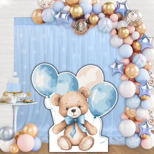 Figura De Coroplast Osito Con Globos Para Evento Infantil - Imagen 3