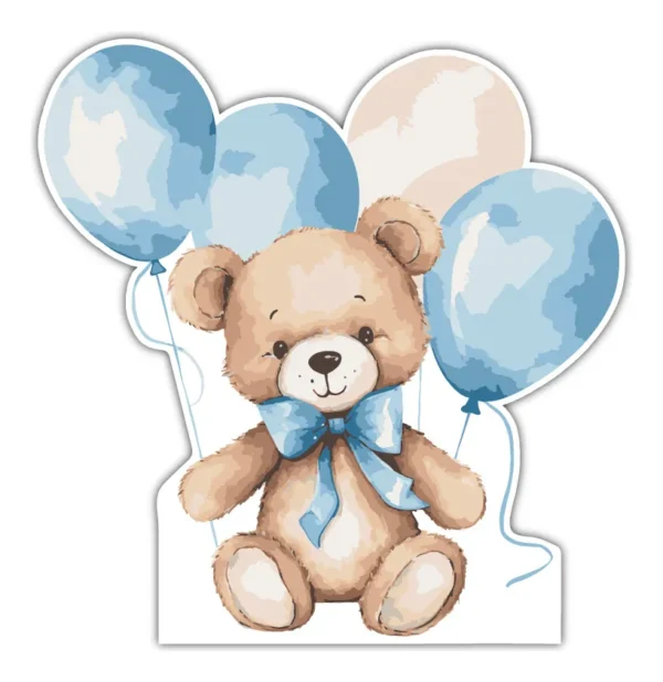 Figura De Coroplast Osito Con Globos Para Evento Infantil
