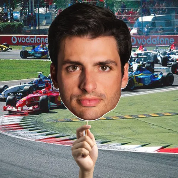 Figura Rostro De Carlos Sainz Jr Corredor De F1 En Coroplast - Imagen 2