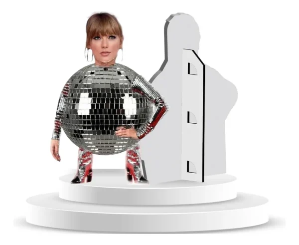 Mini Figura De Taylor Swift Esfera Disco En Coroplast