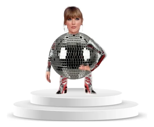 Mini Figura De Taylor Swift Esfera Disco En Coroplast - Imagen 3
