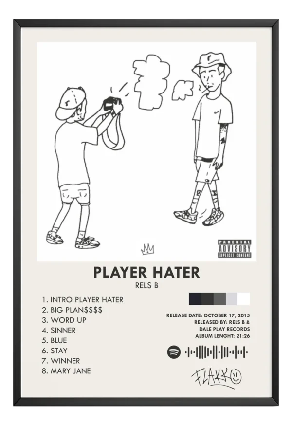 Rels B Álbum Music Tracklist Cuadro Con Marco Modelo Elegir