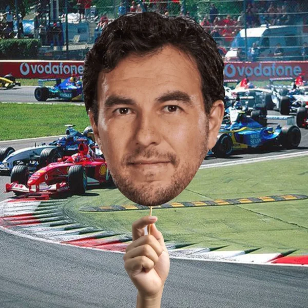Figura De Coroplast De Rostro De Checo Corredor De F1 Con Base A Tamaño Real En Coroplast - Imagen 2