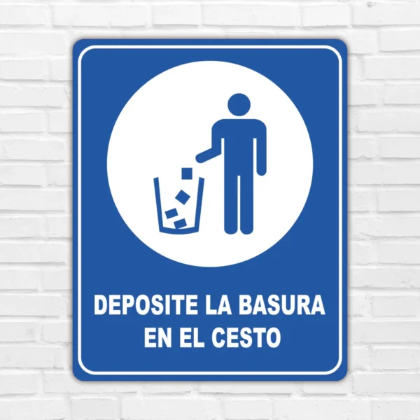 Señal En Coroplast Letrero Deposite La Basura En El Cesto - Imagen 3