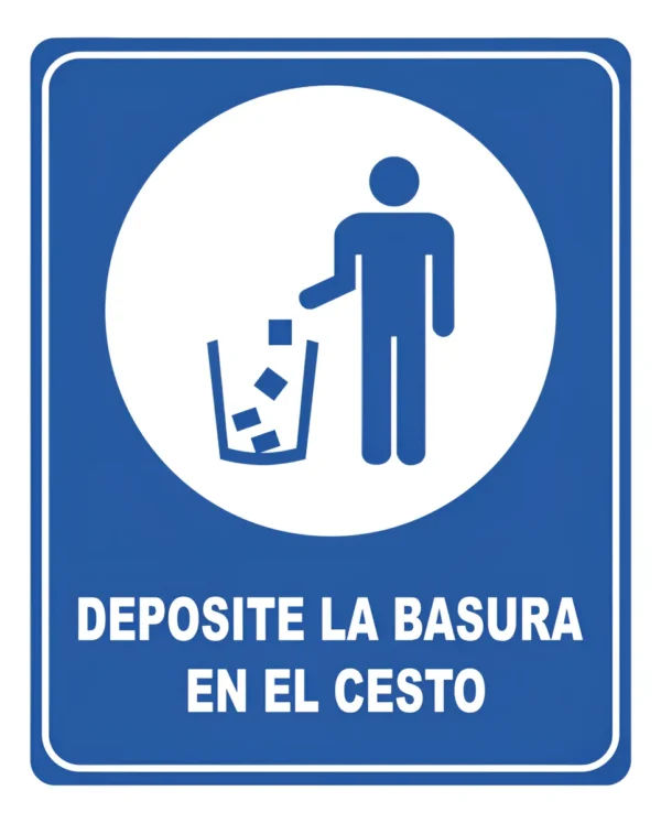 Señal En Coroplast Letrero Deposite La Basura En El Cesto