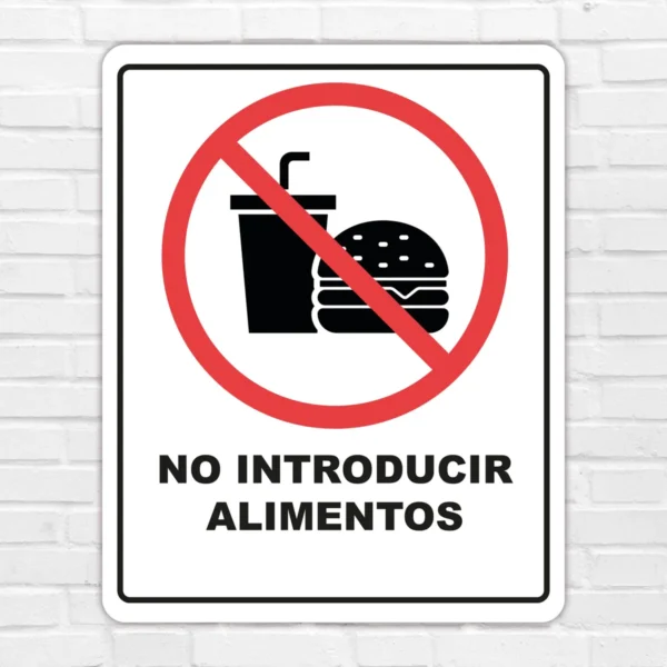 Señalamiento Prohibido Introducir Alimentos Letrero - Imagen 3