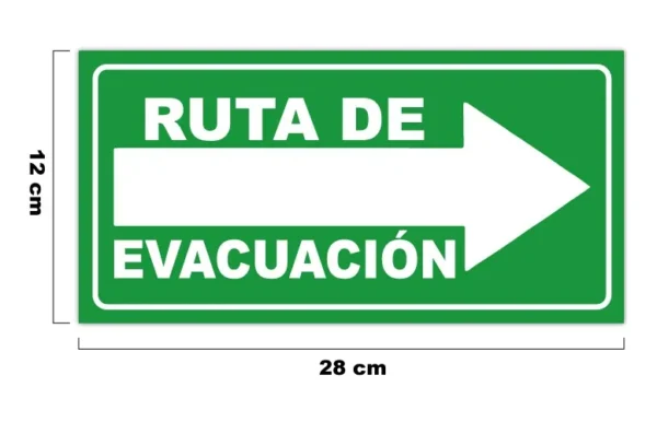 Señalamiento Ruta De Evacuacion 2 Piezas Izquierda Y Derecha - Imagen 2