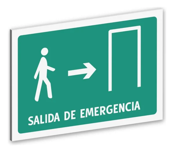 Señaletica Letrero Salida De Emergencia Sobre Rígido