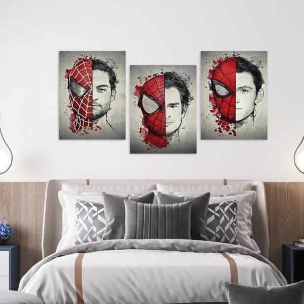 Set 3 Cuadros Spiderman Tobey Andrew Tom Holland Arte Unico - Imagen 2