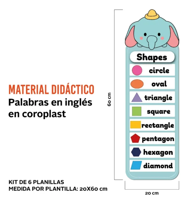 Set Letrero Palabras En Ingles Material Didáctico Para Salón - Imagen 3