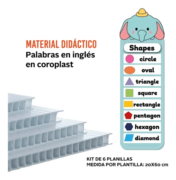 Set Letrero Palabras En Ingles Material Didáctico Para Salón - Imagen 2