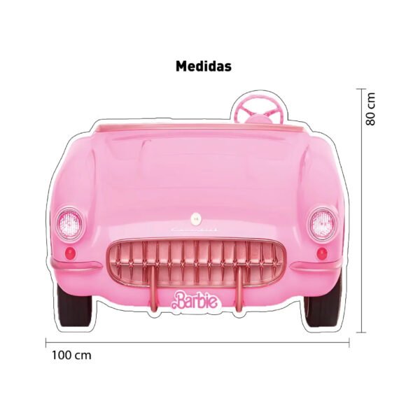 Figura Coche de Barbie en Coroplast Con Base - Imagen 2