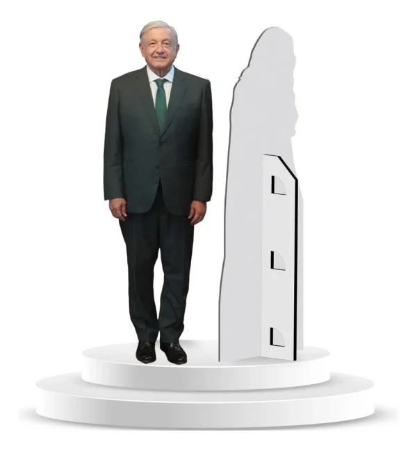 Figura De Coroplast De Amlo Con Base A Tamaño Real En Coroplast