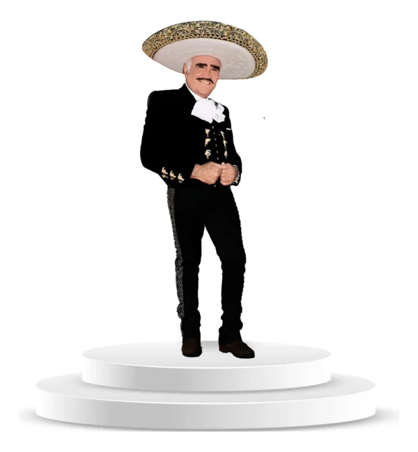 Figura De Coroplast De Vicente Fernandez Con Base A Tamaño Real En Coroplast - Imagen 3