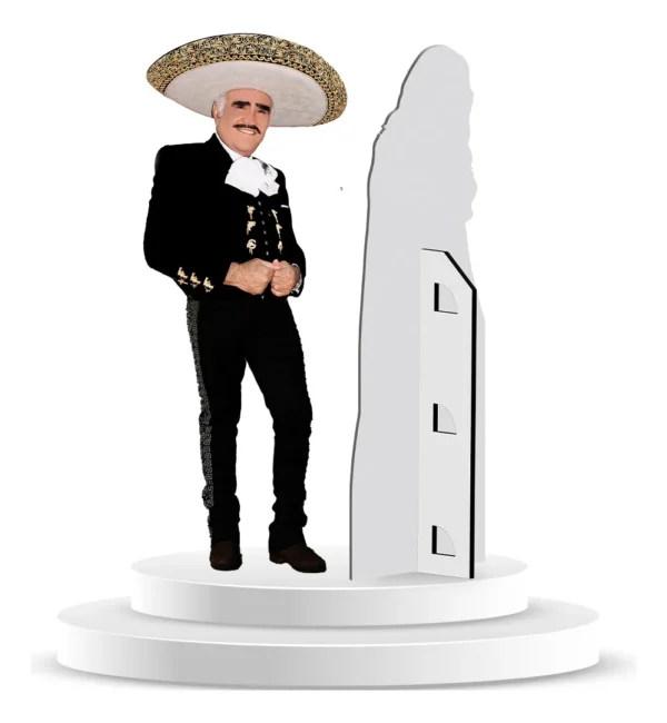 Figura De Coroplast De Vicente Fernandez Con Base A Tamaño Real En Coroplast