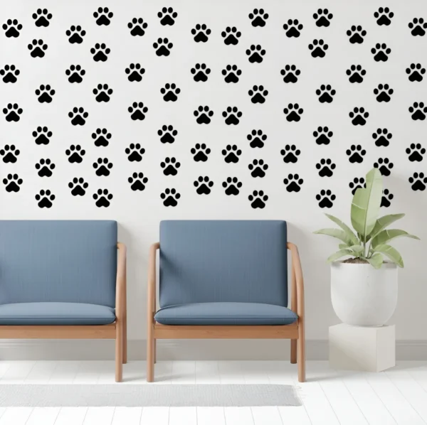 60 Sticker Calcomanía Para Veterinaria Huellitas De Perrito - Imagen 2