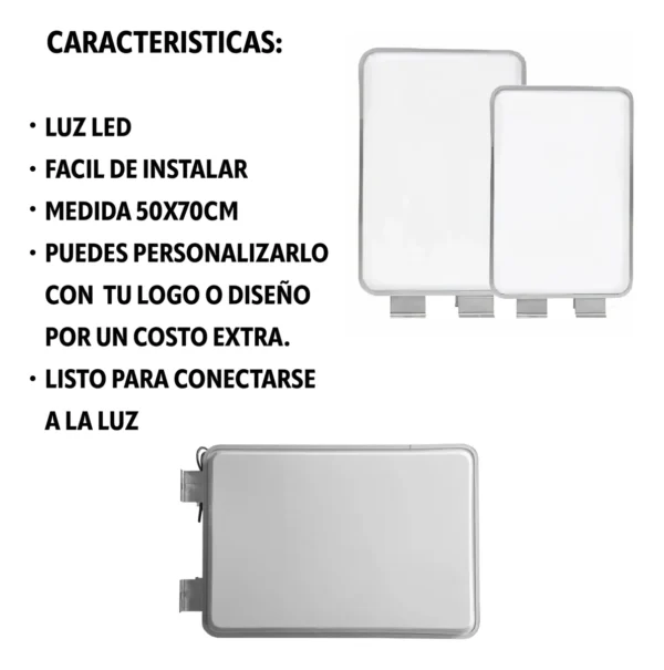 Anuncio Letrero Luminoso Led Rectangular 50x70cm Doble Vista - Imagen 4