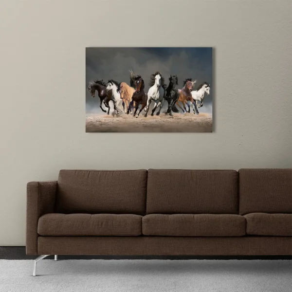 Caballos Salvajes Corriendo Cuadro Decorativo En Canvas - Imagen 3