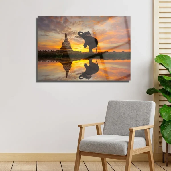 Cuadro Acrilico Premium Decorativo Elefante Templo Buda - Imagen 3