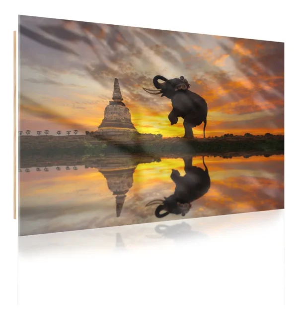 Cuadro Acrilico Premium Decorativo Elefante Templo Buda