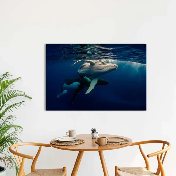 Cuadro Ballena Sumergida En Lienzo Canva Para Sala O Oficina - Imagen 2