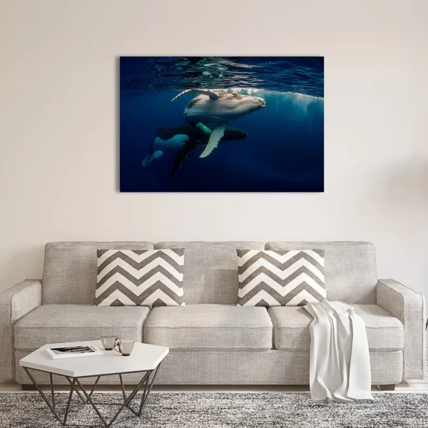 Cuadro Ballena Sumergida En Lienzo Canva Para Sala O Oficina - Imagen 3