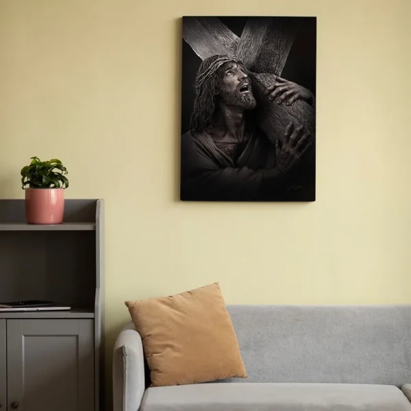 Cuadro Canvas Arte Religioso Jesús Cristo Cargando La Cruz - Imagen 3