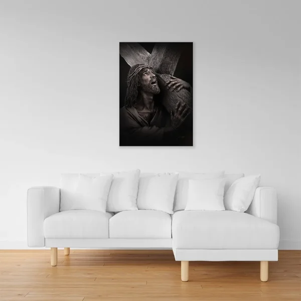 Cuadro Canvas Arte Religioso Jesús Cristo Cargando La Cruz - Imagen 2