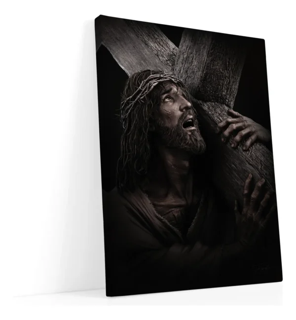 Cuadro Canvas Arte Religioso Jesús Cristo Cargando La Cruz