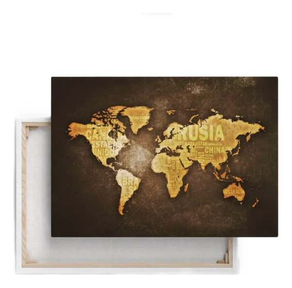 Cuadro Canvas Vintage Mapa Mundial Para Oficina O Recamara
