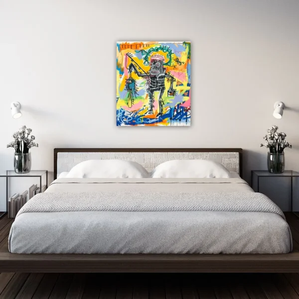 Cuadro De Arte Fishing De Jean Michel Basquiat En Canvas - Imagen 3